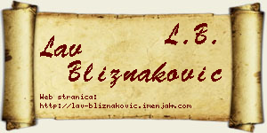 Lav Bliznaković vizit kartica